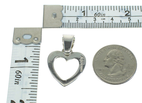 Southwest Turquoise Authentic Sterling Silver Heart Pendant RX66887